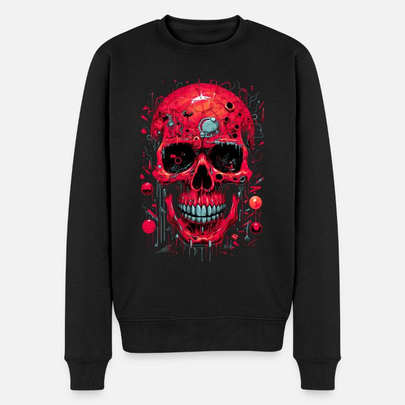 Crâne sanglant biomécanique Art abstrait - Pull Premium bio Homme - noir