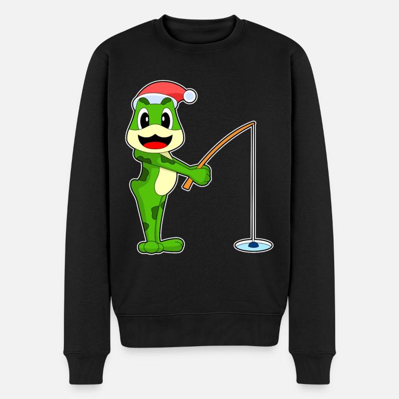 Grenouille de Noël Pêche - Pull Premium bio Homme - noir