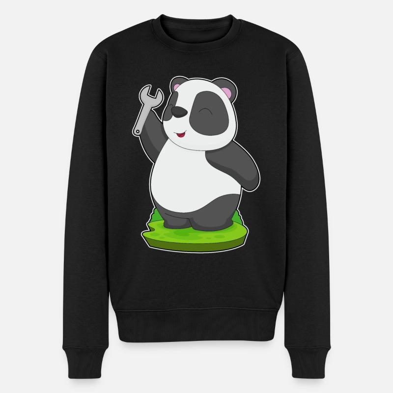 Clé artisanale Panda - Pull Premium bio Homme - noir