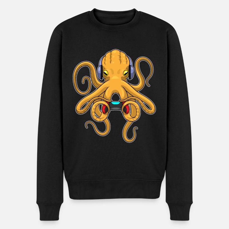 Manette Octopus Gamer - Pull Premium bio Homme - noir