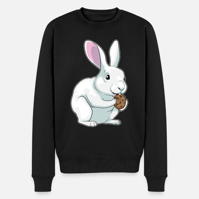 Biscuit lapin - Pull Premium bio Homme - noir
