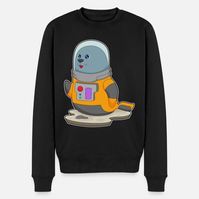 Seal Astronaut Space - Pull Premium bio Homme - noir