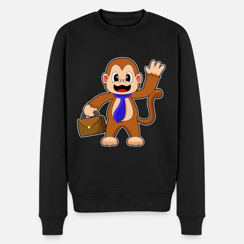 Porte-documents Monkey Entrepreneur - Pull Premium bio Homme - noir