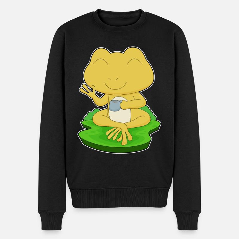 Grenouille tasse de café - Pull Premium bio Homme - noir