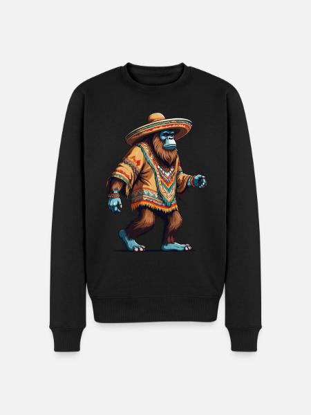 Mexican Bigfoot Sasquatch Sombrero - Men's Premium Organic Jumper - black