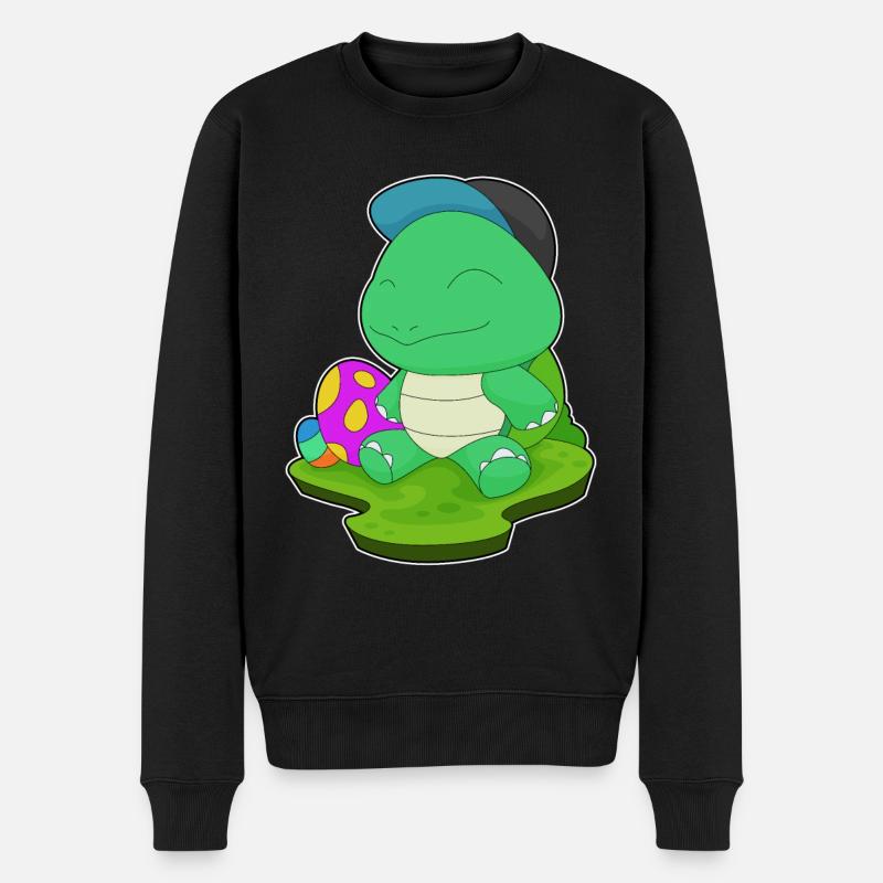Turtle Easter Easter Eggs - Men's Premium Organic Jumper - black
