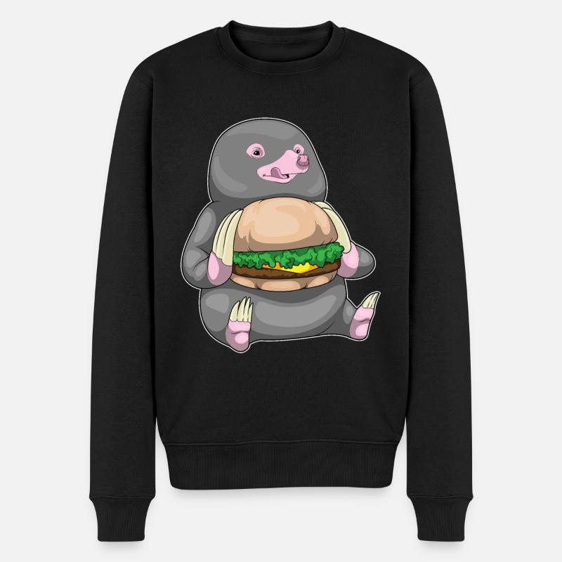 Burger de taupe - Pull Premium bio Homme - noir