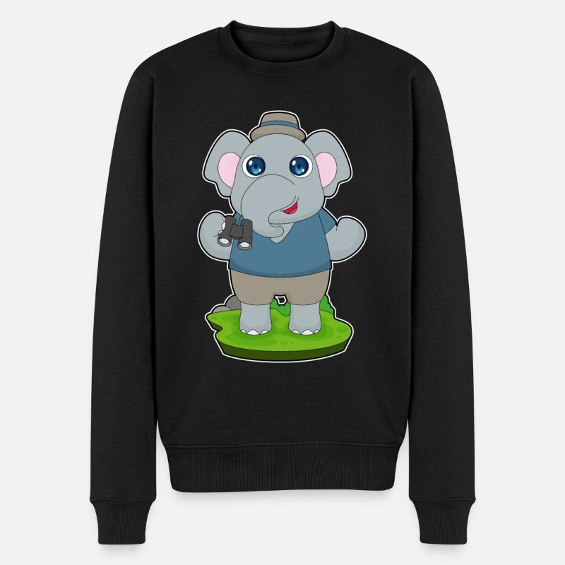 Jumelles éléphant - Pull Premium bio Homme - noir