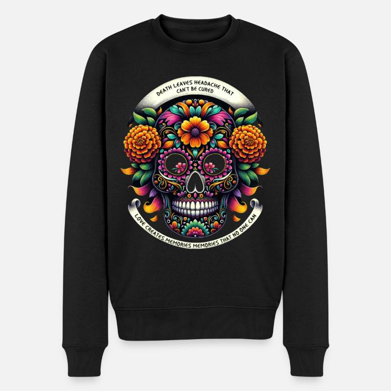 Calavera de souci éternel - Pull Premium bio Homme - noir