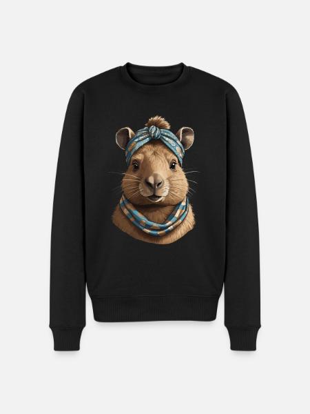 Funny Capymama Capybara Mom - Men's Premium Organic Jumper - black