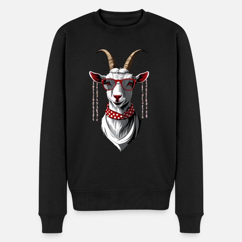 Lustige Mama Ziege Perfekt Zum Muttertag - Männer Premium Bio Pullover - Schwarz