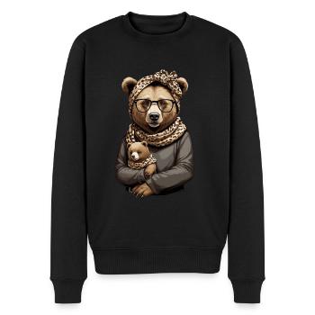 Funny Mama Bear Mother Bear Bear Lover - Men's Premium Organic Jumper - black - Front - Nico (187cm)