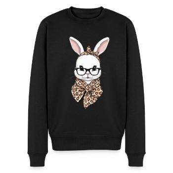 Maman Lapin Mignon Lapin Maman Mignon Lapin de Pâques - Pull Premium bio Homme - noir - Devant - Nico (187cm)