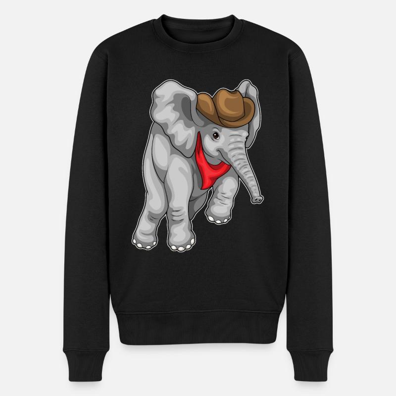 Chapeau de Cowboy éléphant Cowboy - Pull Premium bio Homme - noir