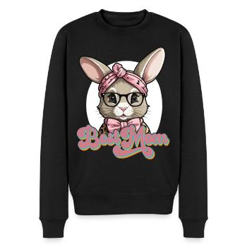 Maman Lapin Mignon Lapin Maman Mignon Lapin de Pâques - Pull Premium bio Homme - noir - Devant - Nico (187cm)