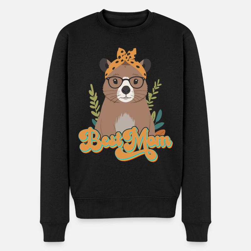 Drôle Capymama Capybara Mère Design - Pull Premium bio Homme - noir