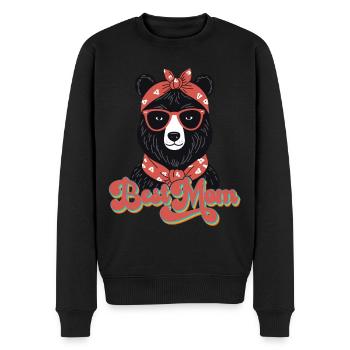 Best Mom Funny Mama Bear Mother Bear Design - Men's Premium Organic Jumper - black - Front - Nico (187cm)