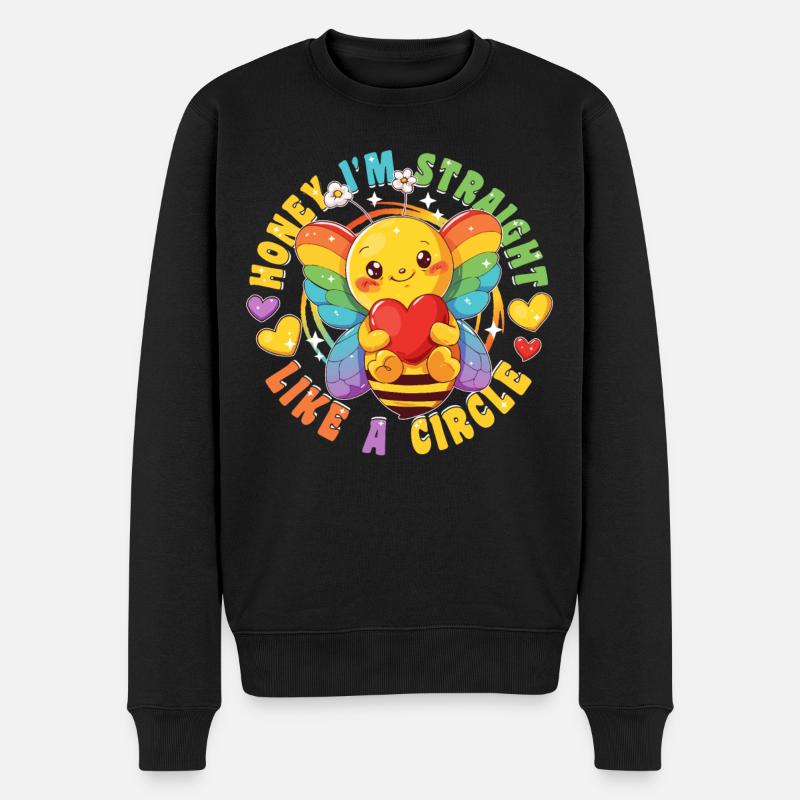 Süße Biene Regenbogen LGBTQ Community Retro 80s - Männer Premium Bio Pullover - Schwarz