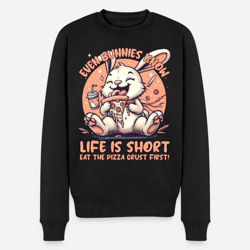 PIZZA LAPINS - Pull Premium bio Homme - noir