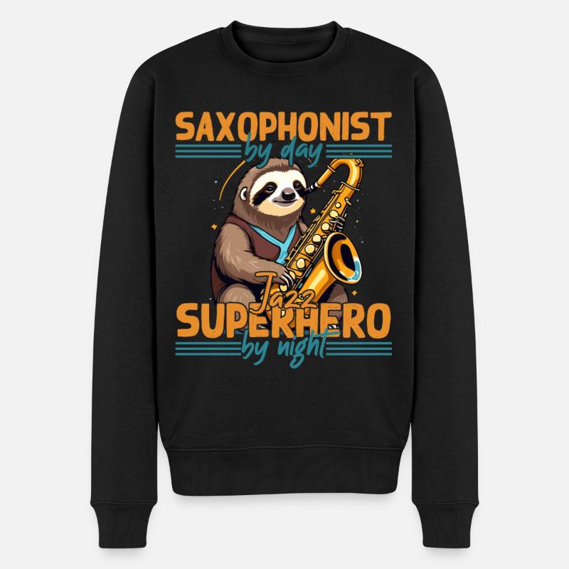 Lustiger Saxophon Spruch Für Jazz Fans - Männer Premium Bio Pullover - Schwarz