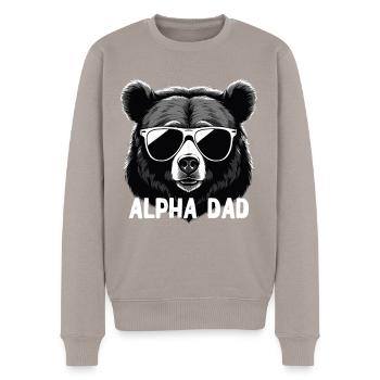 Alpha Dad Lustiger Bären Vater Perfekter Style - Männer Premium Bio Pullover - Taupe - Vorne - Nico (187cm)