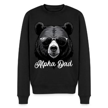 Alpha Dad Lustiger Vater Perfekter Style - Männer Premium Bio Pullover - Schwarz - Vorne - Nico (187cm)