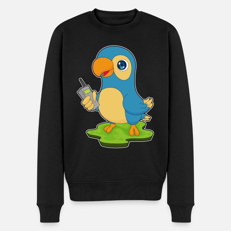 Papagei Radio - Männer Premium Bio Pullover - Schwarz