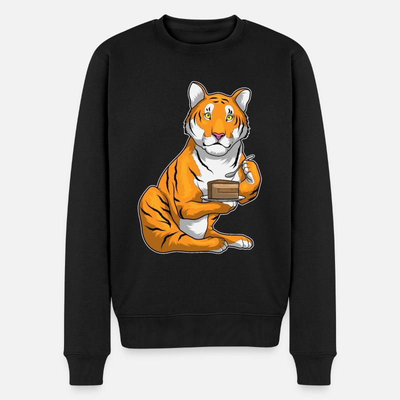 Tiger Kuchen - Männer Premium Bio Pullover - Schwarz