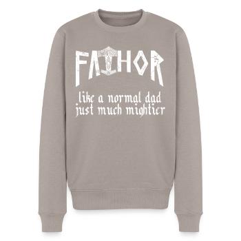 Nordique Papa Vathor Viking Dicton Design - Pull Premium bio Homme - taupe - Devant - Nico (187cm)