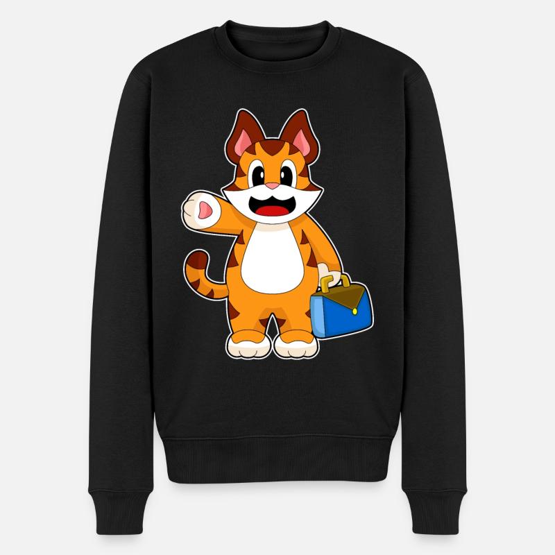 Tiger Unternehmer - Männer Premium Bio Pullover - Schwarz