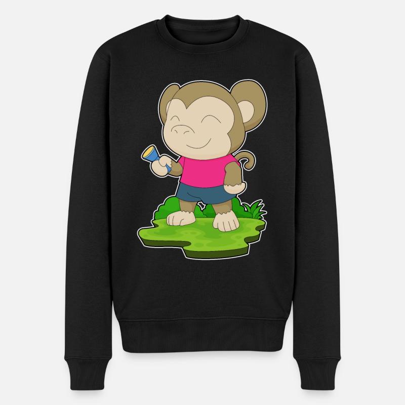 Monkey Flashlight - Men's Premium Organic Jumper - black