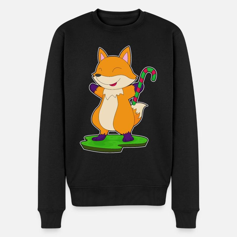 Canne de bonbon renard - Pull Premium bio Homme - noir