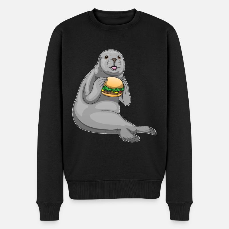 Burger de phoque - Pull Premium bio Homme - noir