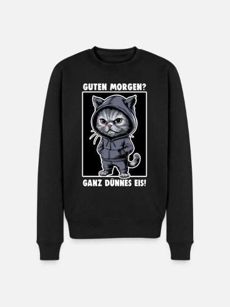 Irriteret kat sjovt kattedesign siger - Økologisk premium-sweatshirt til mænd - sort