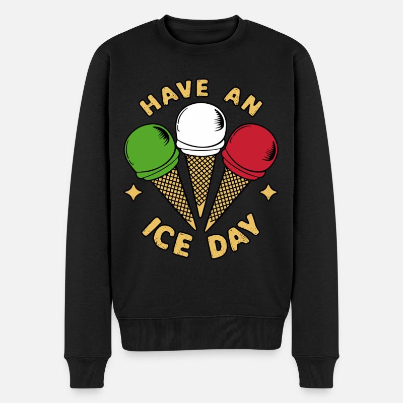 Eis Eiscreme Liebhaber Eistüten - Männer Premium Bio Pullover - Schwarz