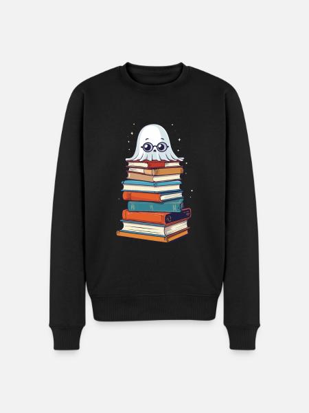 Funny Book Lover Reading Halloween - Men's Premium Organic Jumper - black
