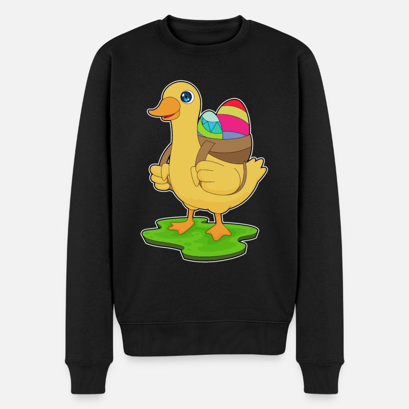 Duck Easter Easter Eggs - Men's Premium Organic Jumper - black