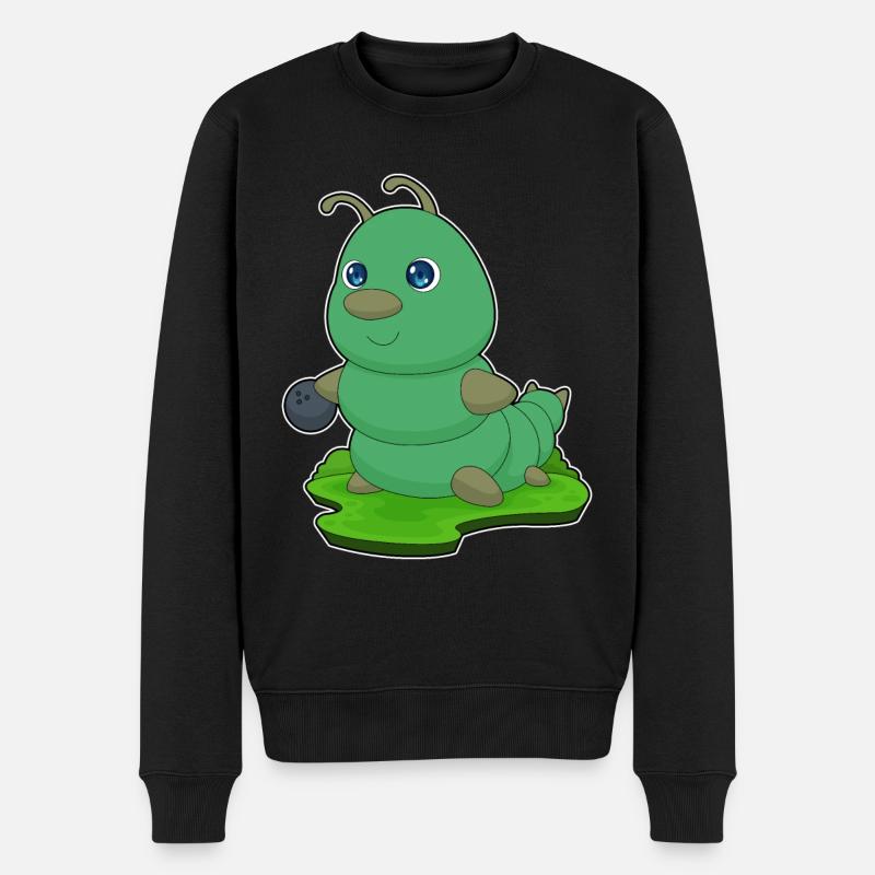 Raupe Bowling Bowlingkugel - Männer Premium Bio Pullover - Schwarz