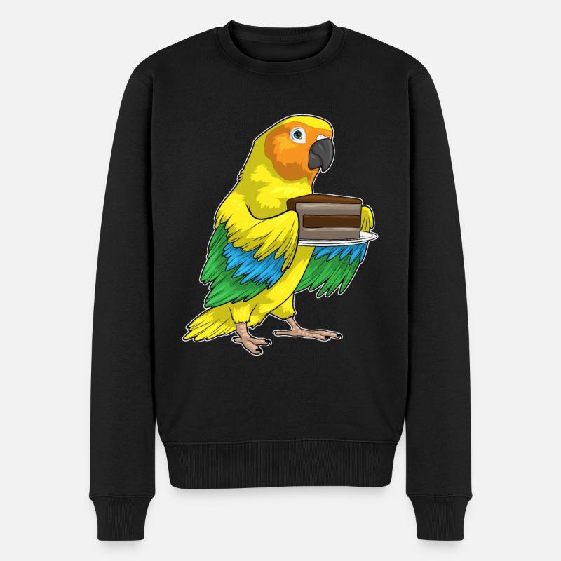 Gâteau d’anniversaire perroquet - Pull Premium bio Homme - noir