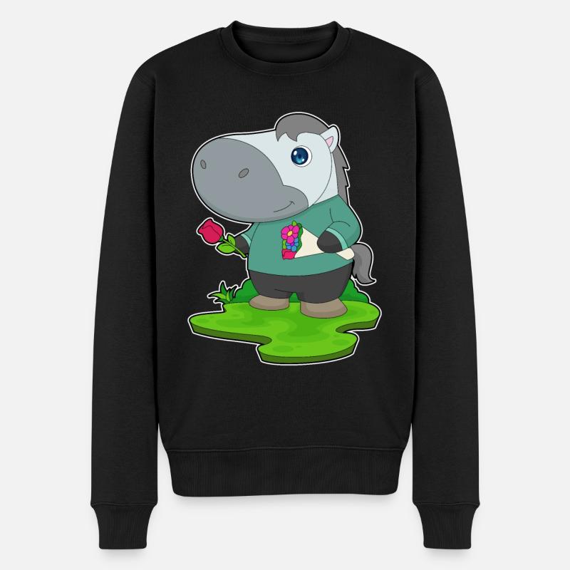 Bouquet de cheval - Pull Premium bio Homme - noir