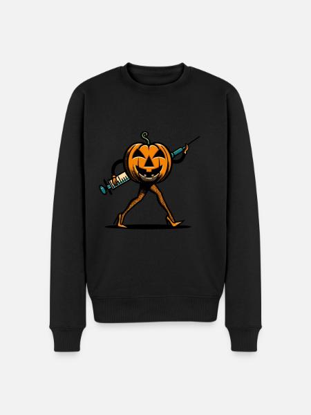 Funny pumpkin nurse geriatric nurse - Men's Premium Organic Jumper - black