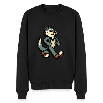 Rétro Vintage Style Halloween Loup-Garou Costume Décoration - Pull Premium bio Homme - noir - Devant - Nico (187cm)