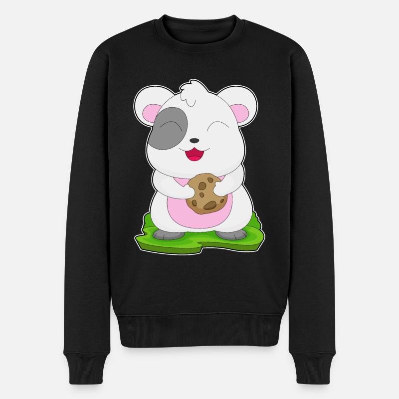 Biscuit hamster - Pull Premium bio Homme - noir