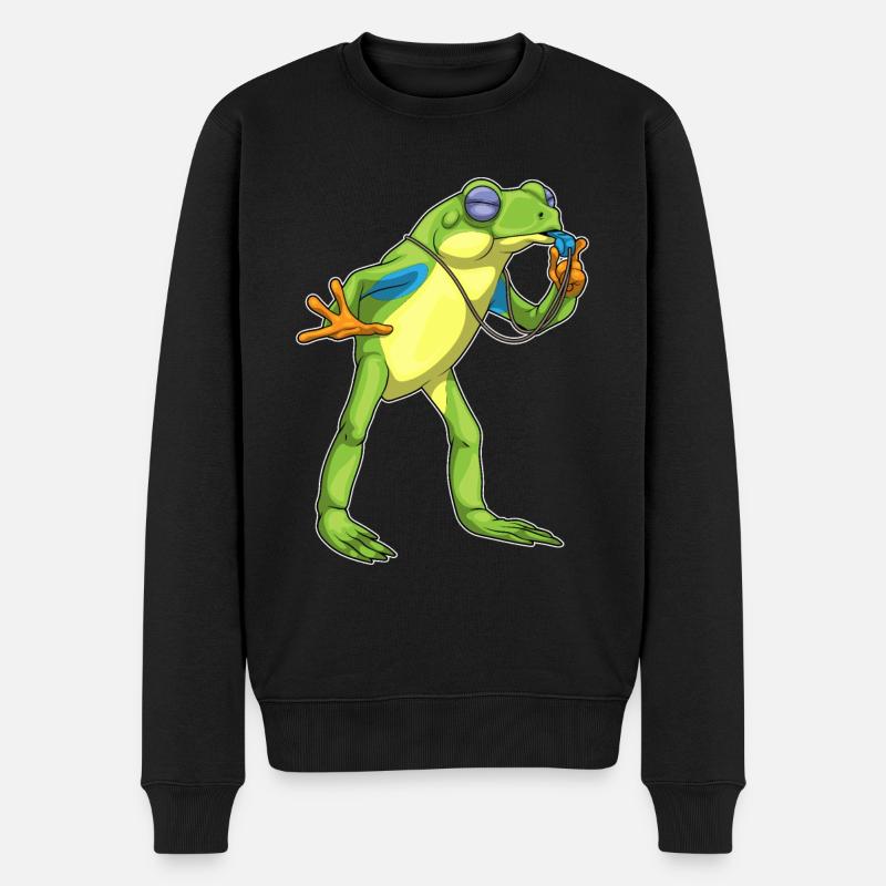 Frog Referee Whistle - Men's Premium Organic Jumper - black
