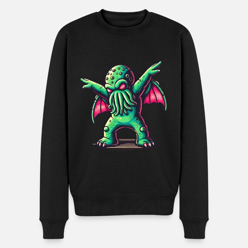 Drôle Dansant Cthulhu Tentacule Créature - Pull Premium bio Homme - noir