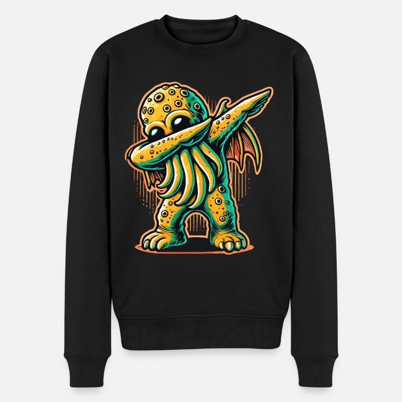 Drôle Dabbing Cthulhu Pieuvre dystopique - Pull Premium bio Homme - noir