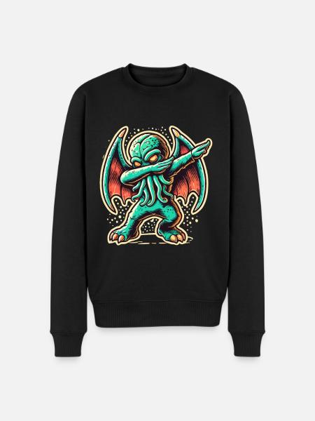 Funny Dabbing Cthulhu Dabbing Design - Men's Premium Organic Jumper - black