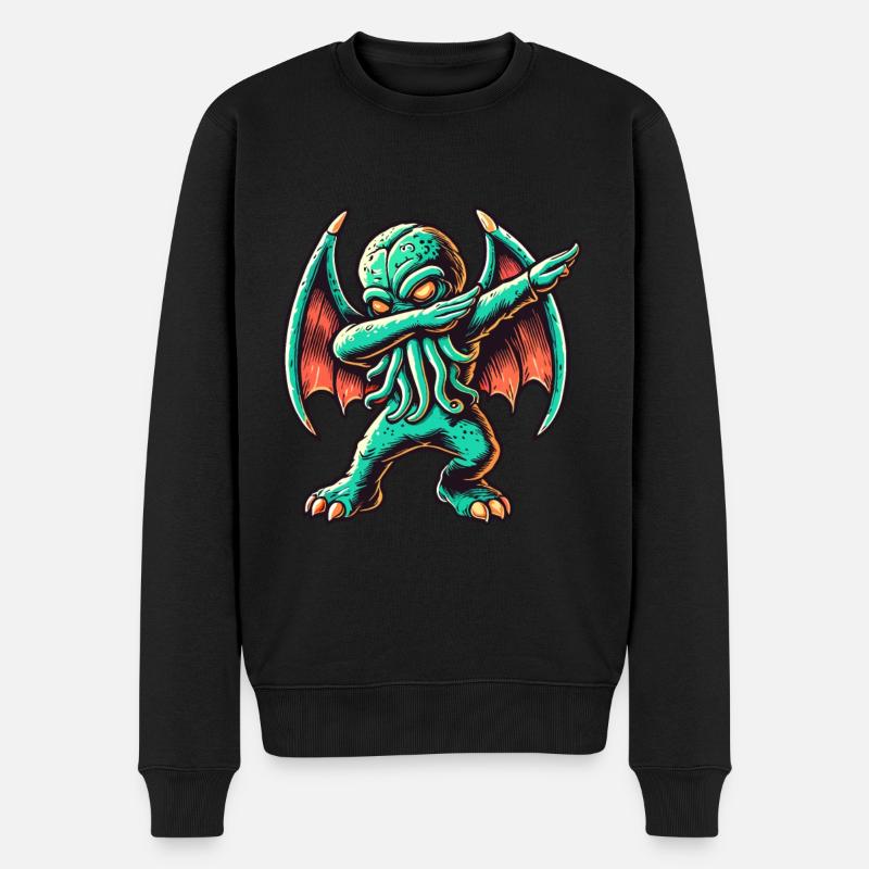 Lustiger Dabbender Cthulhu Dabbing Design - Männer Premium Bio Pullover - Schwarz