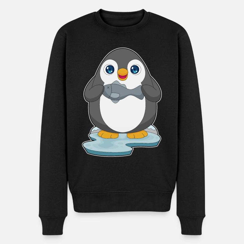 Poisson pingouin - Pull Premium bio Homme - noir