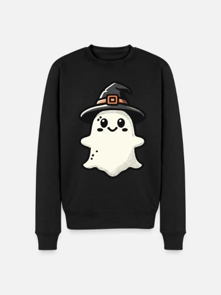 Funny Witch Ghost Spooky Party - Men's Premium Organic Jumper - black